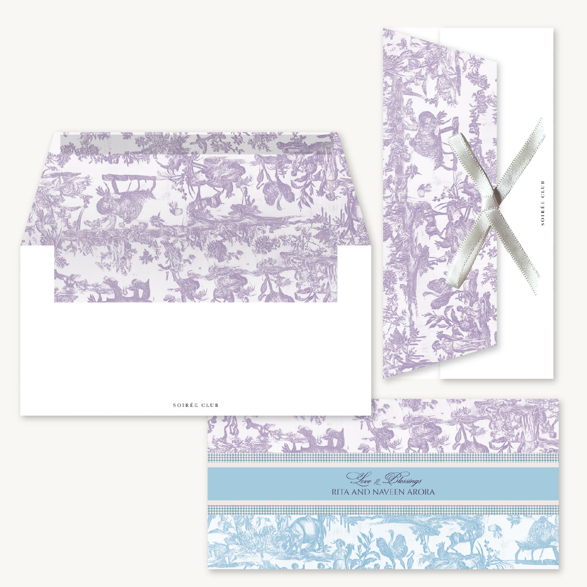 Lilac and Blue two-tone Serena Money Envelopes