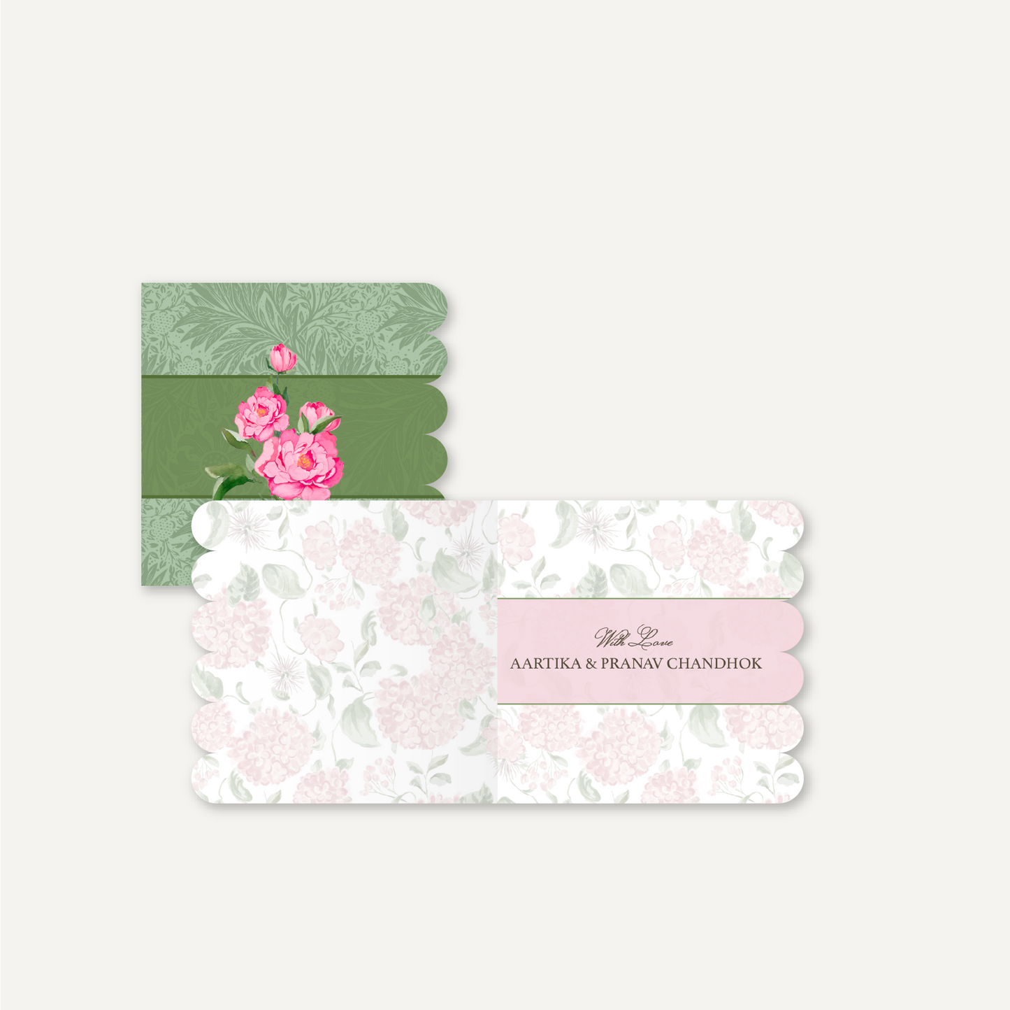 Mint Green Fleur Amour Folded Gift Cards