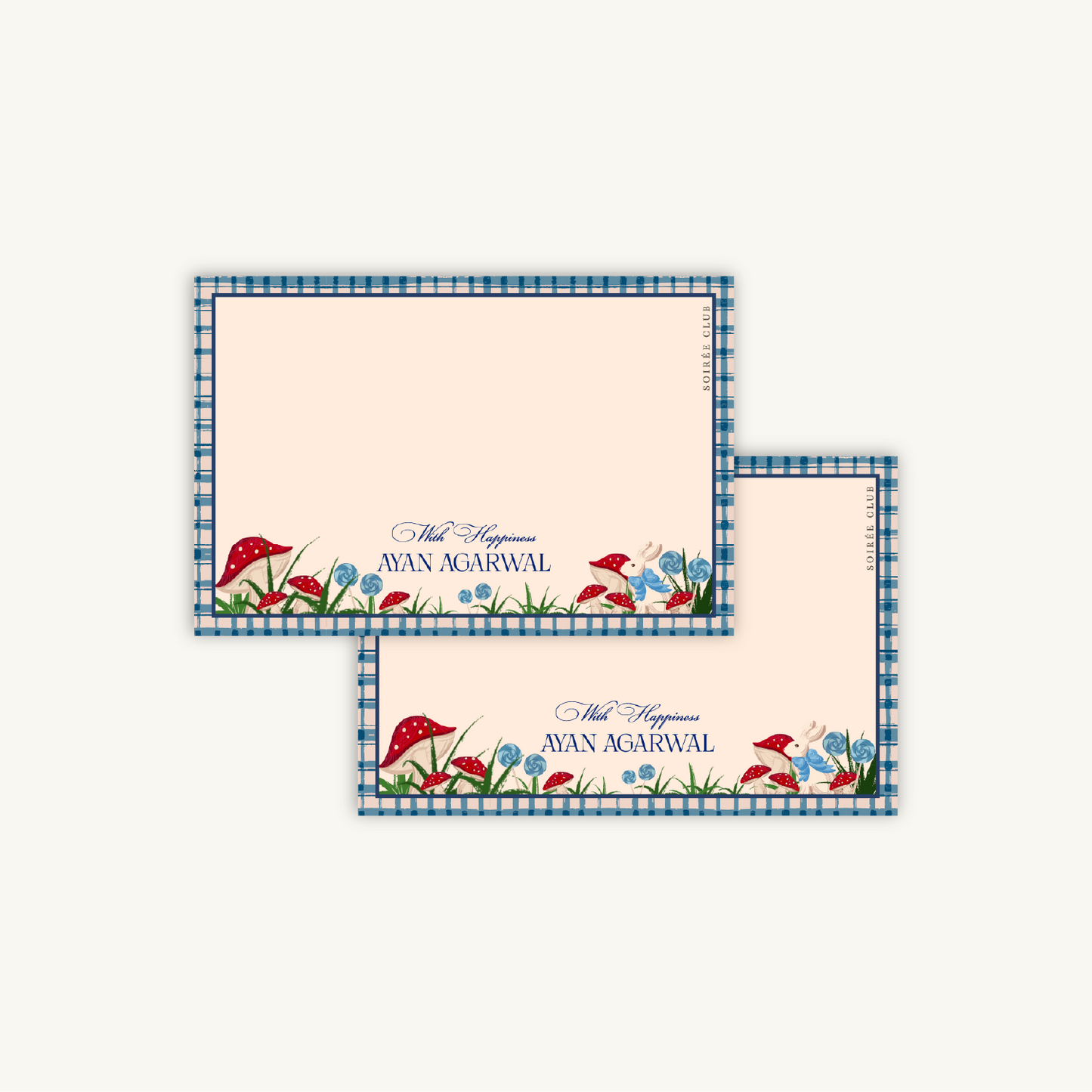 SugarPlum Forest Navy Kids Notecards