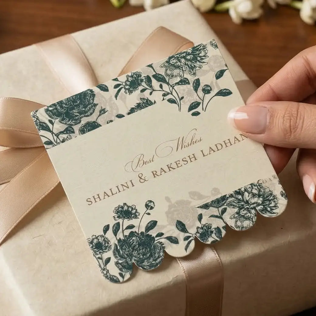 Green Bloom Single Sided Gift Tag
