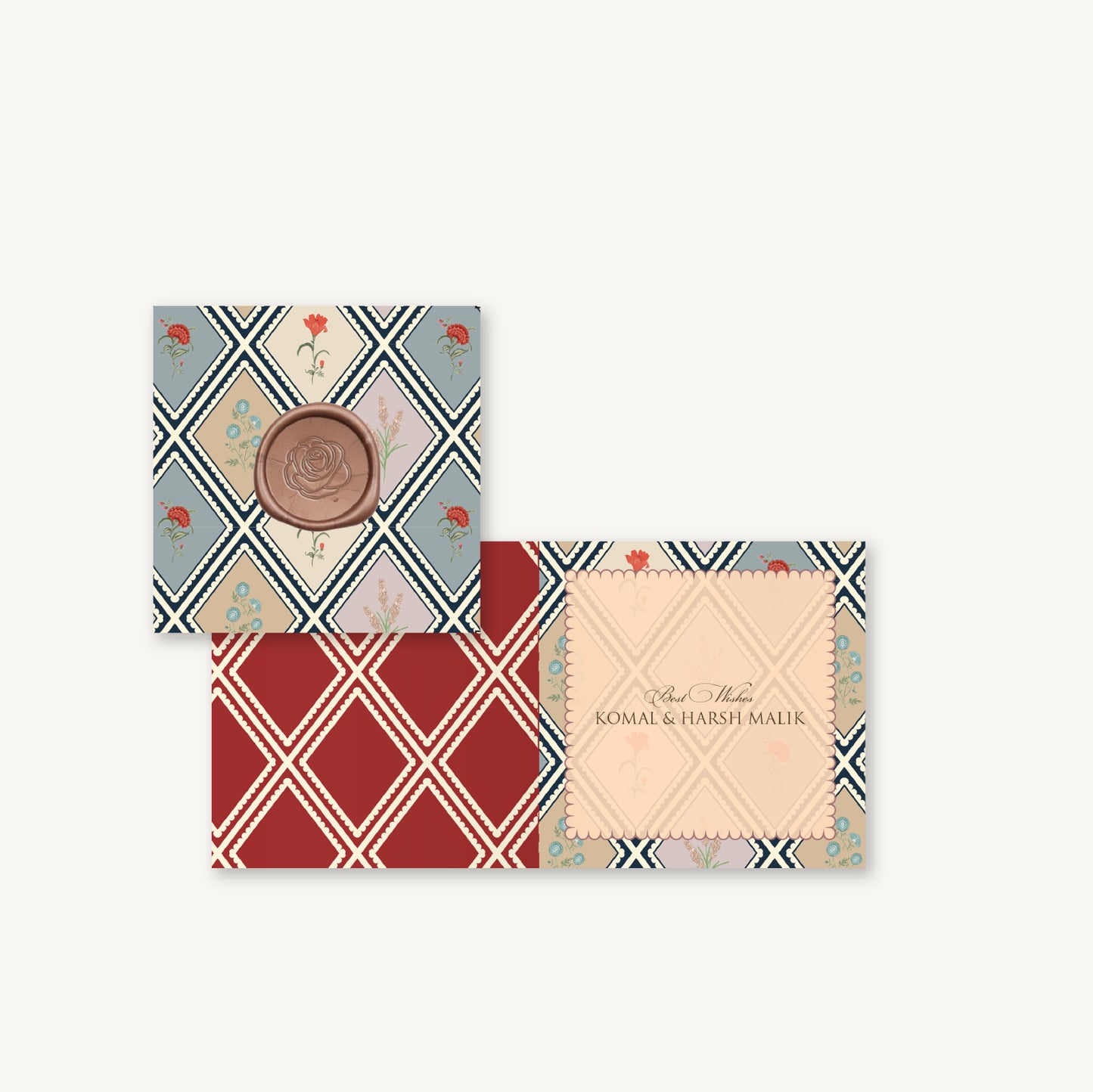 Versailles Red Folded Gift Cards