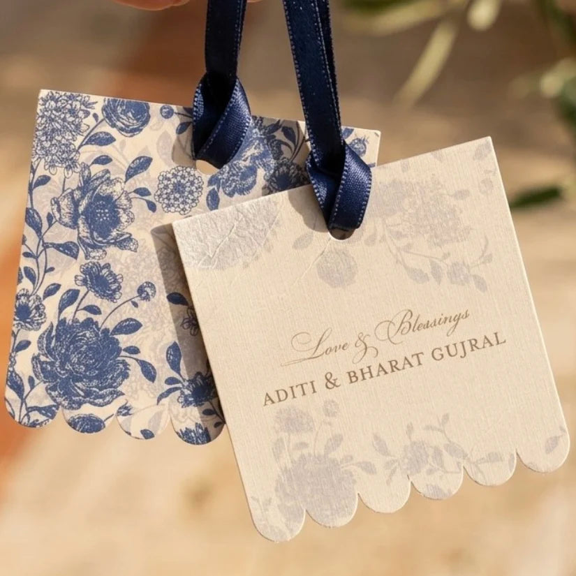 Blue Bloom Hanging Gift Tag