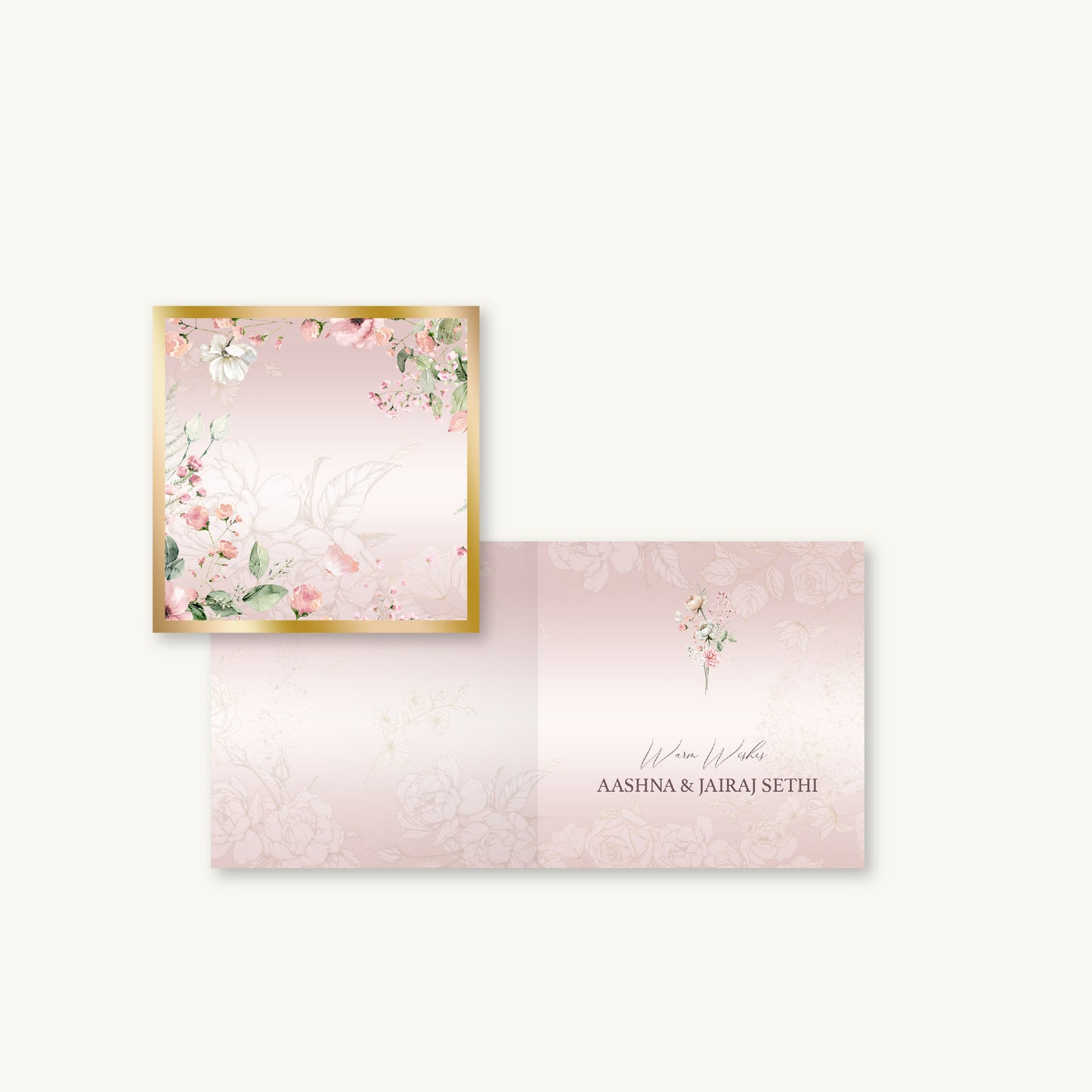 Pink Bouquet Folded Gift Cards