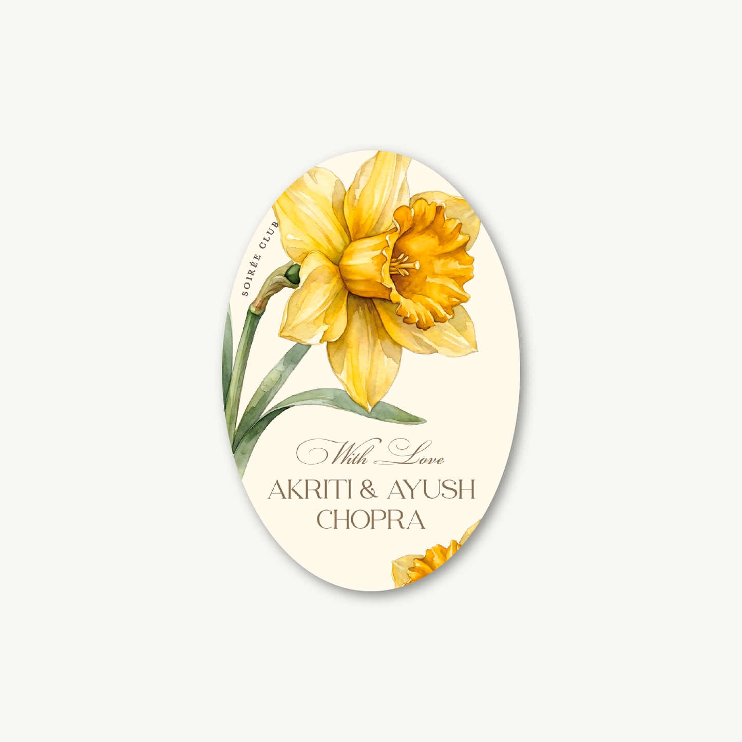 Yellow Daffodil Floral Single Sided Gift Tag