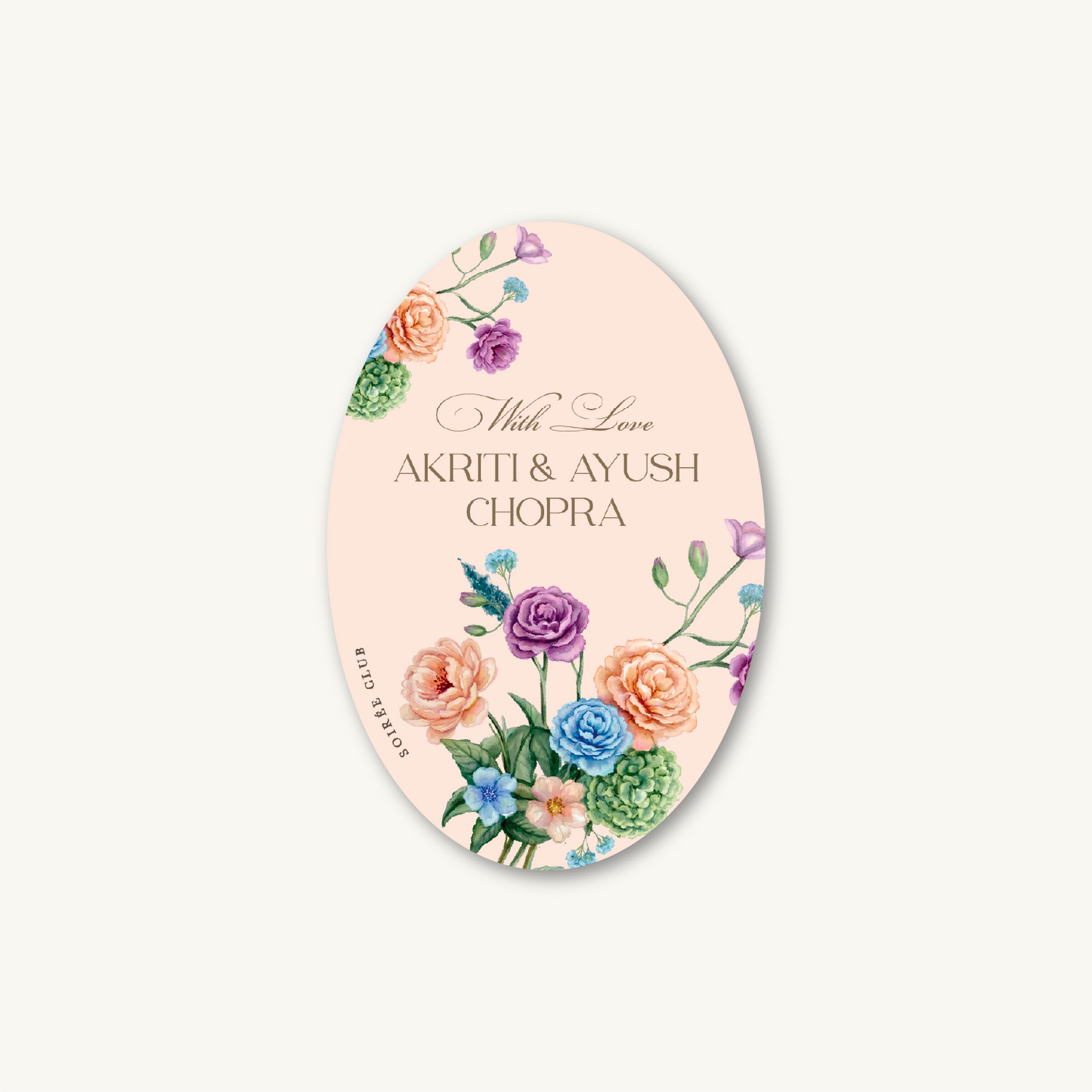 Peony Bunch Floral Single Sided Gift Tag