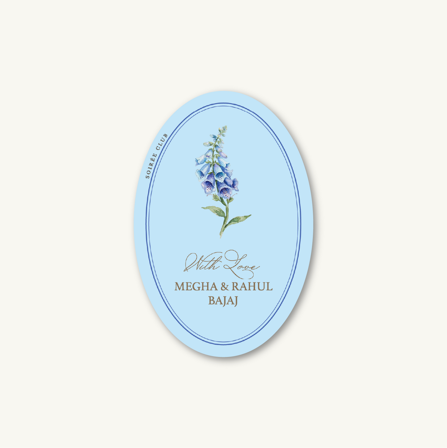 Blue Foxglove Floral Single Sided Gift Tag