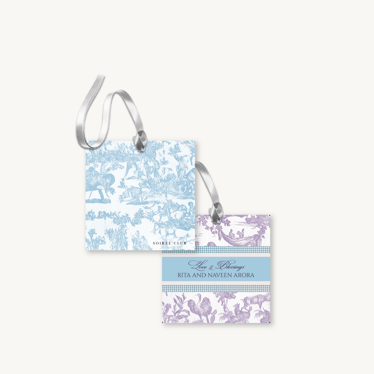 Lilac and Blue two-tone Serena Hanging Gift Tags