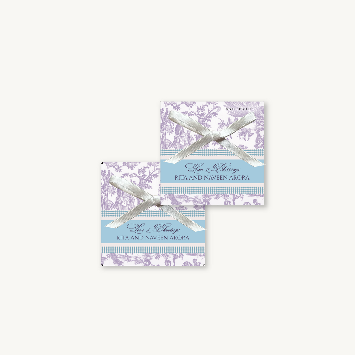 Lilac and Blue two-tone Serena Single Sided Gift Tag