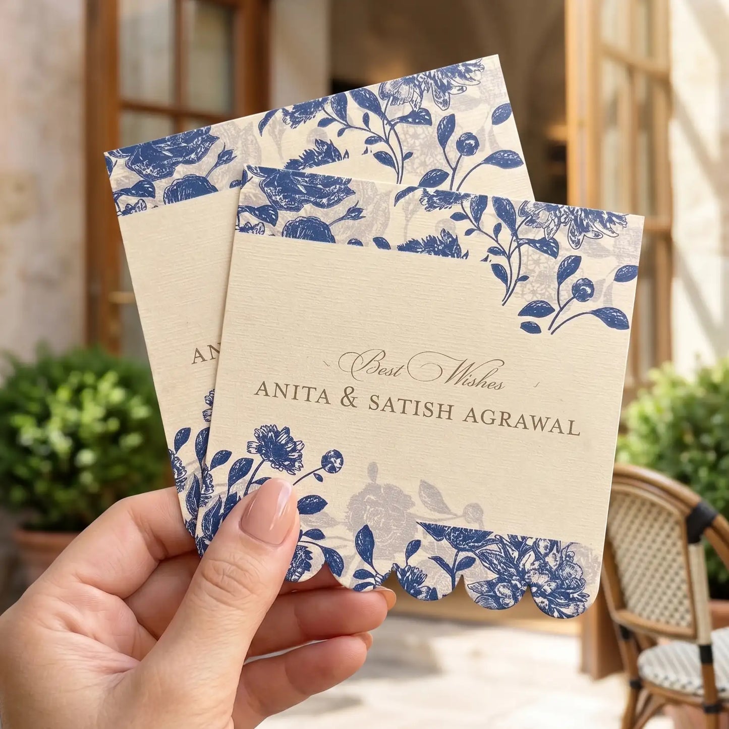 Blue Bloom Single Sided Gift Tag