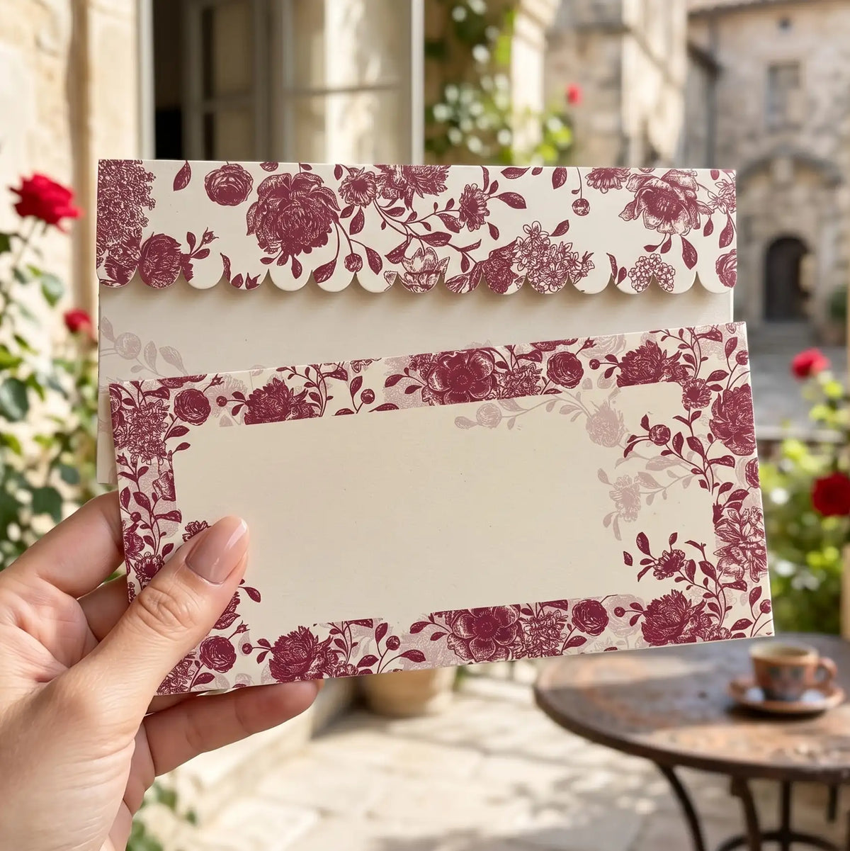 Red Bloom Money Envelopes - Set of 10 Plain (No name)