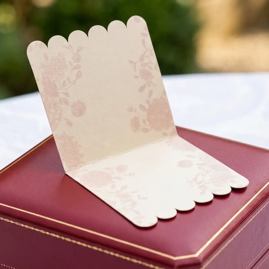 Red Bloom Folded Cards - Set of 10 Plain (No name)