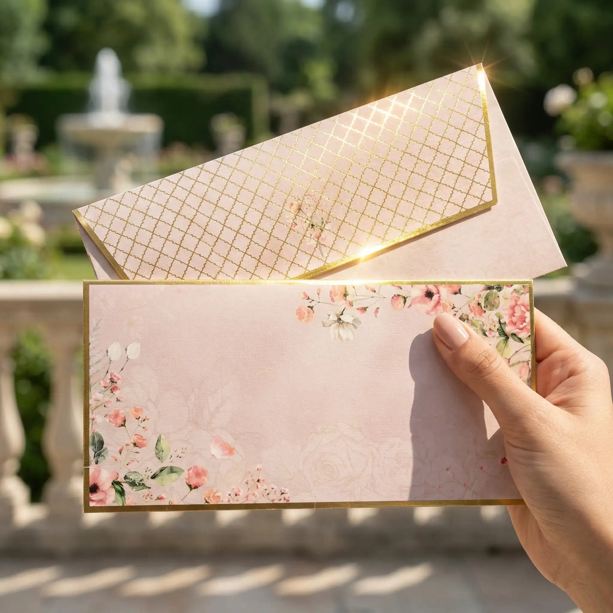 Pink Bouquet Money Envelopes - Set of 10 Plain (No name)
