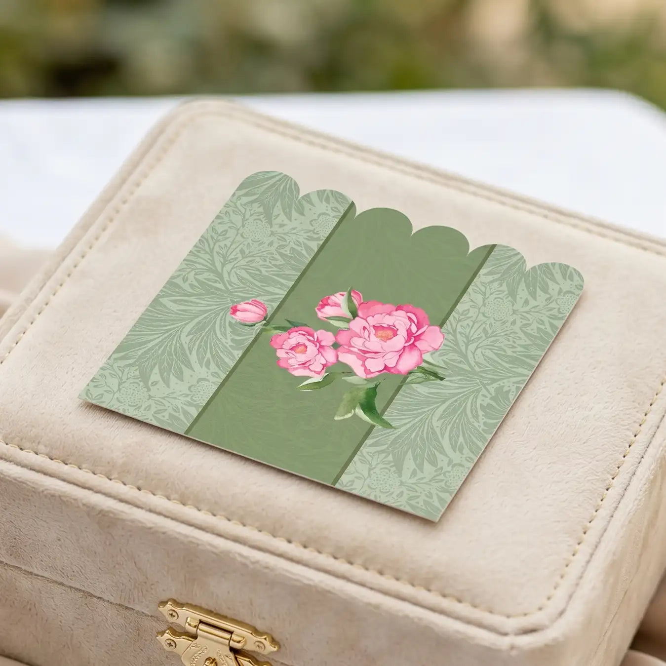 Mint Green Fleur Amour Folded Gift Cards