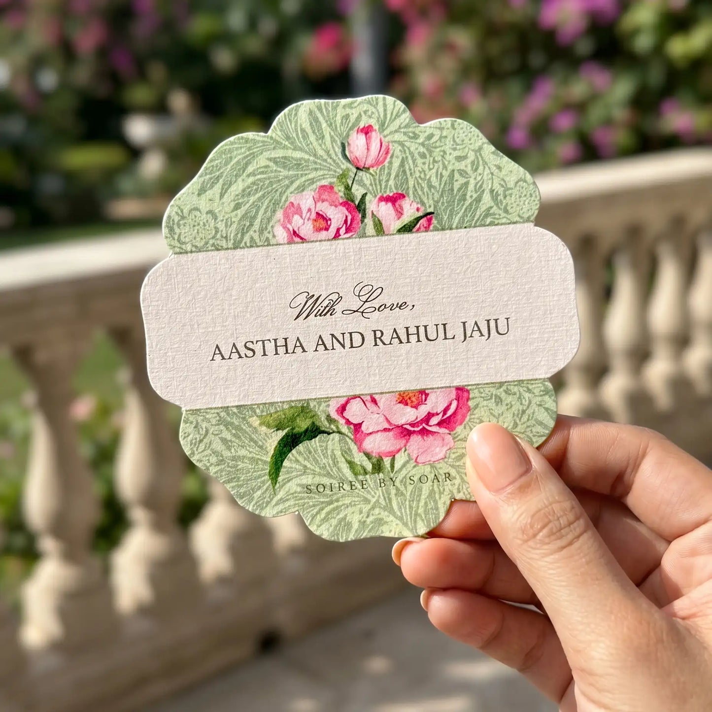 Mint Green Fleur Amour Single Sided Gift Tag