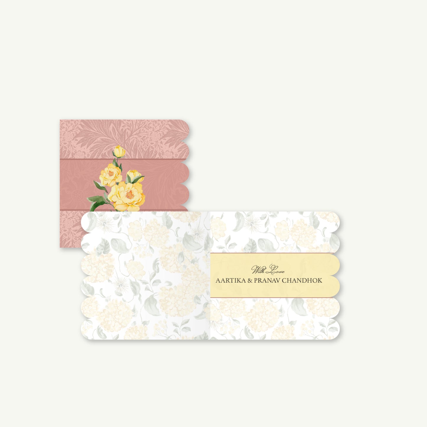 Pastel Peach Fleur Amour Folded Gift Cards