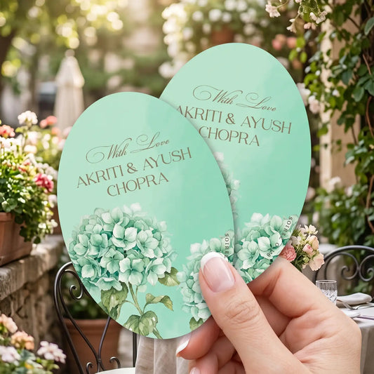 Teal Hydrangea Floral Single Sided Gift Tag