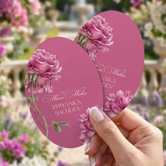 Pink Rose Floral Single Sided Gift Tag