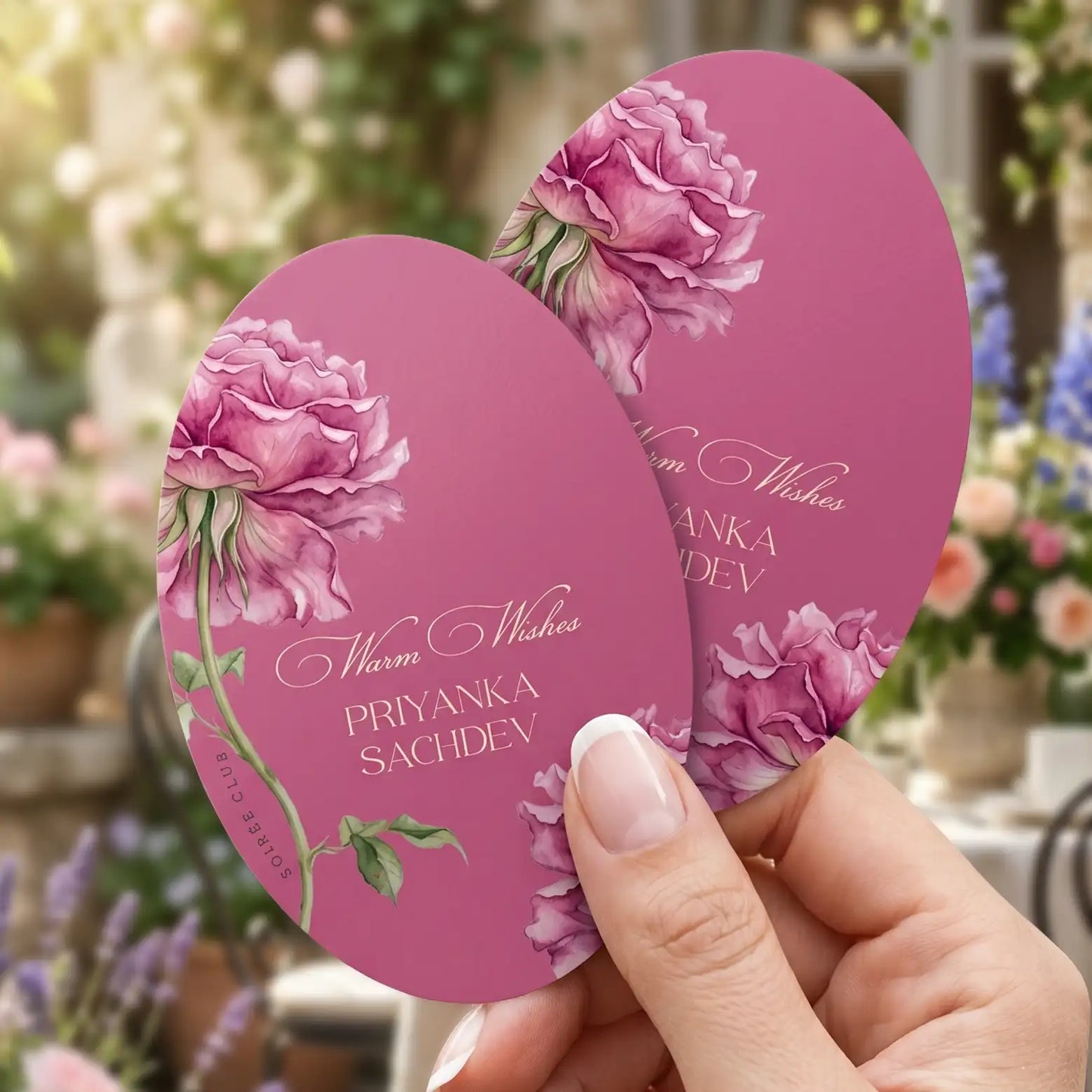 Pink Rose Floral Single Sided Gift Tag