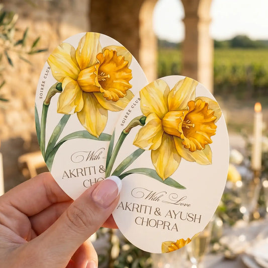 Yellow Daffodil Floral Single Sided Gift Tag