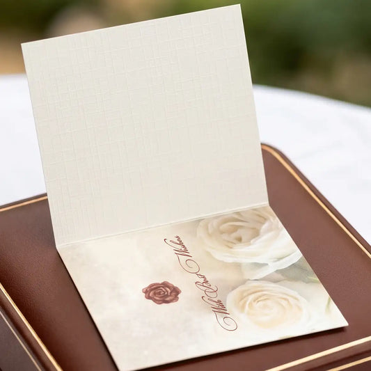 La Vie En Rose Cream Folded Gift Cards