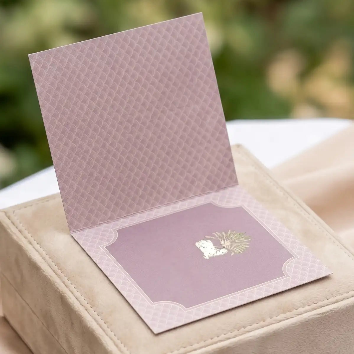 Mirah Mauve Folded Cards - Set of 10 Plain (No name)