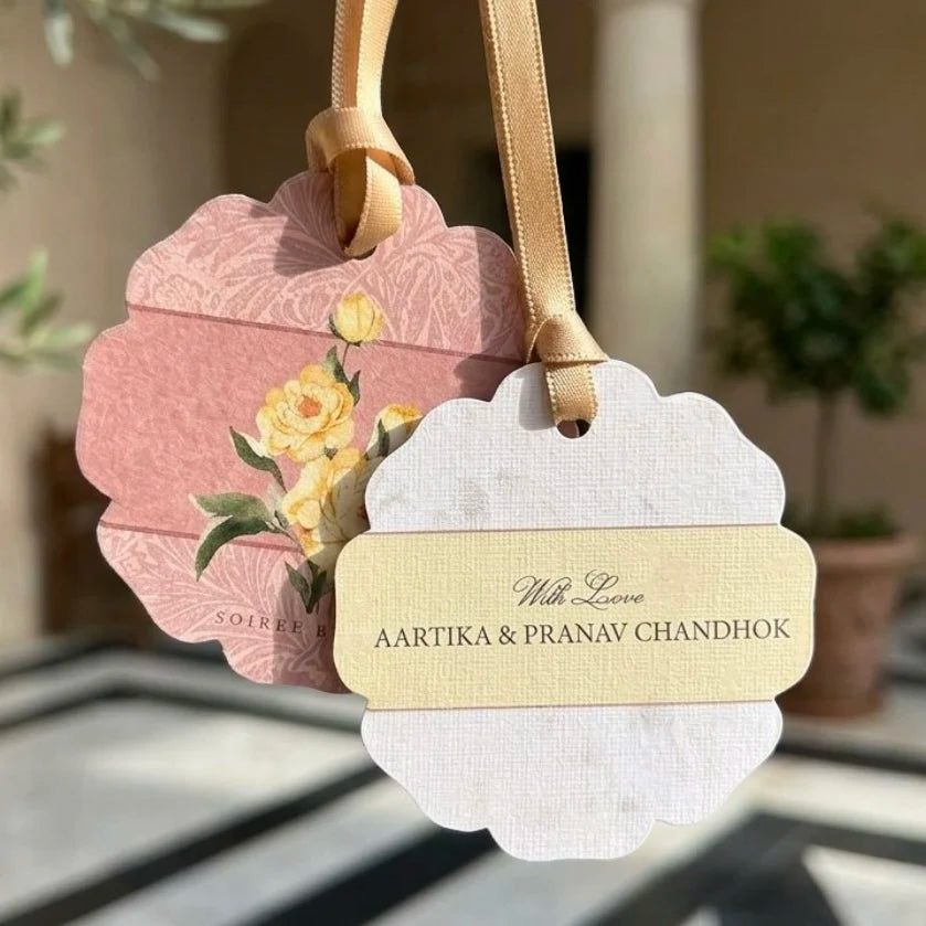 Pastel Peach Fleur Amour Hanging Gift Tag
