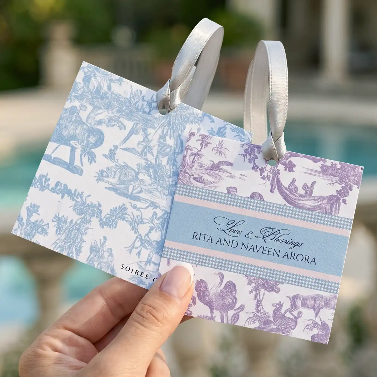 Lilac and Blue two-tone Serena Hanging Gift Tags