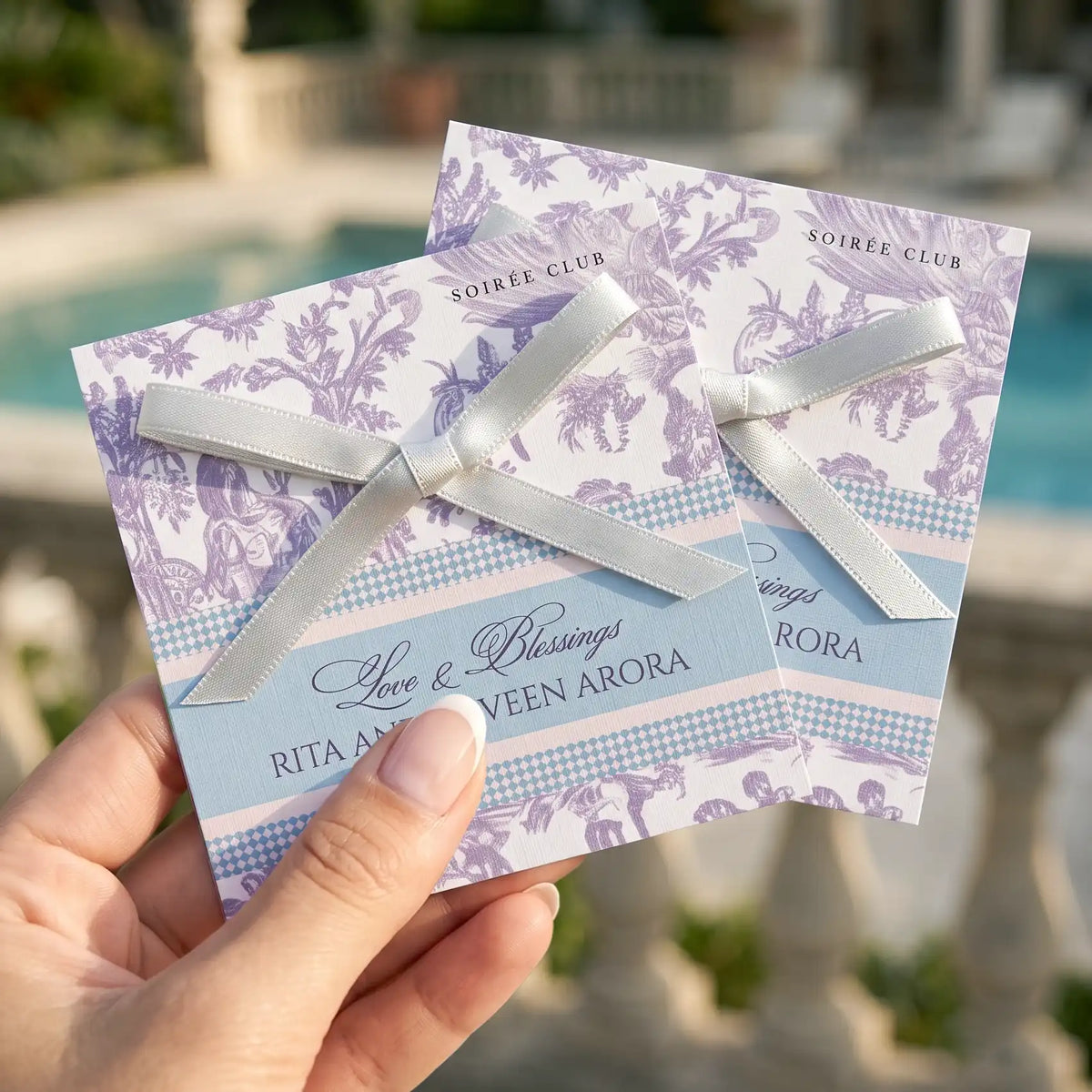 Lilac and Blue two-tone Serena Single Sided Gift Tag