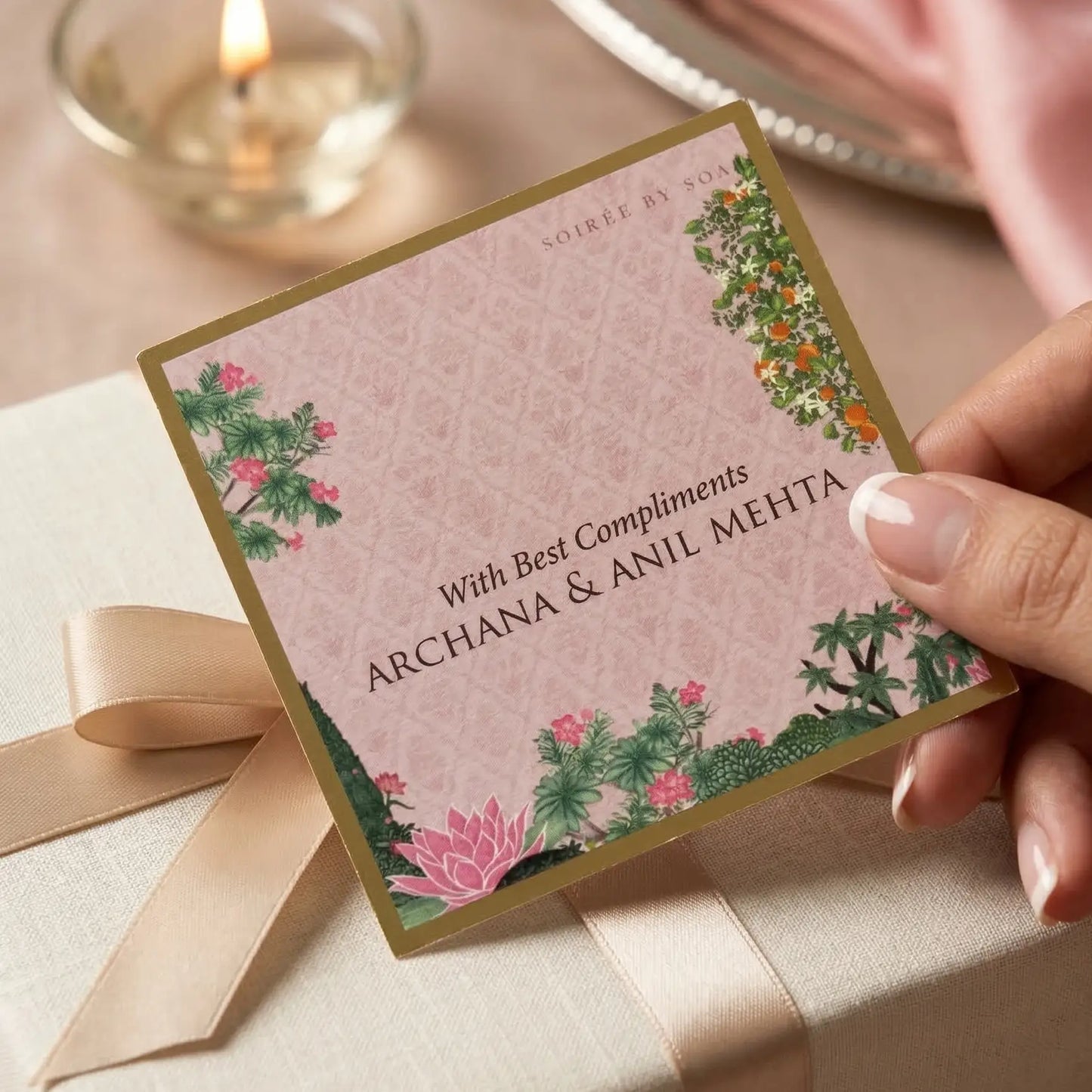 Pink Spring Single Sided Gift Tag
