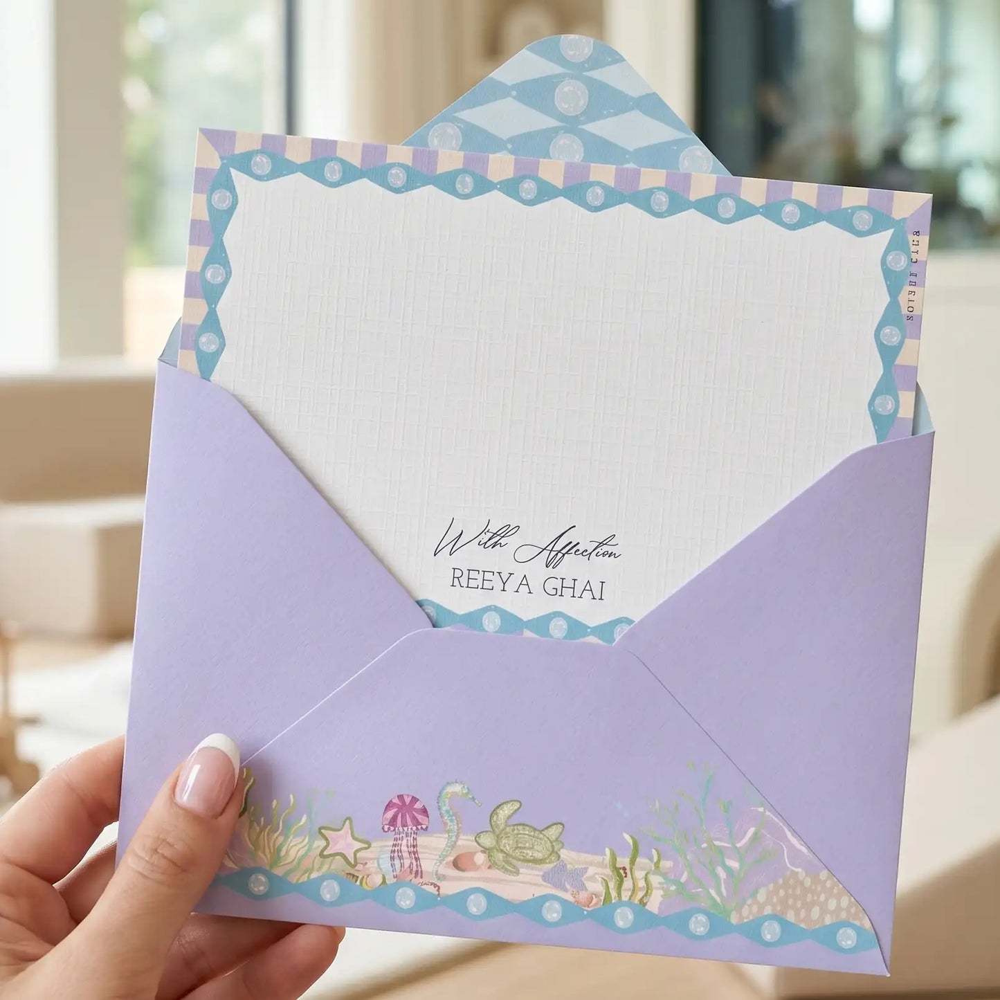 Under the Sea Purple Kids Notecards