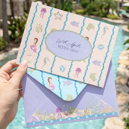 Under the Sea Purple Kids Notecards